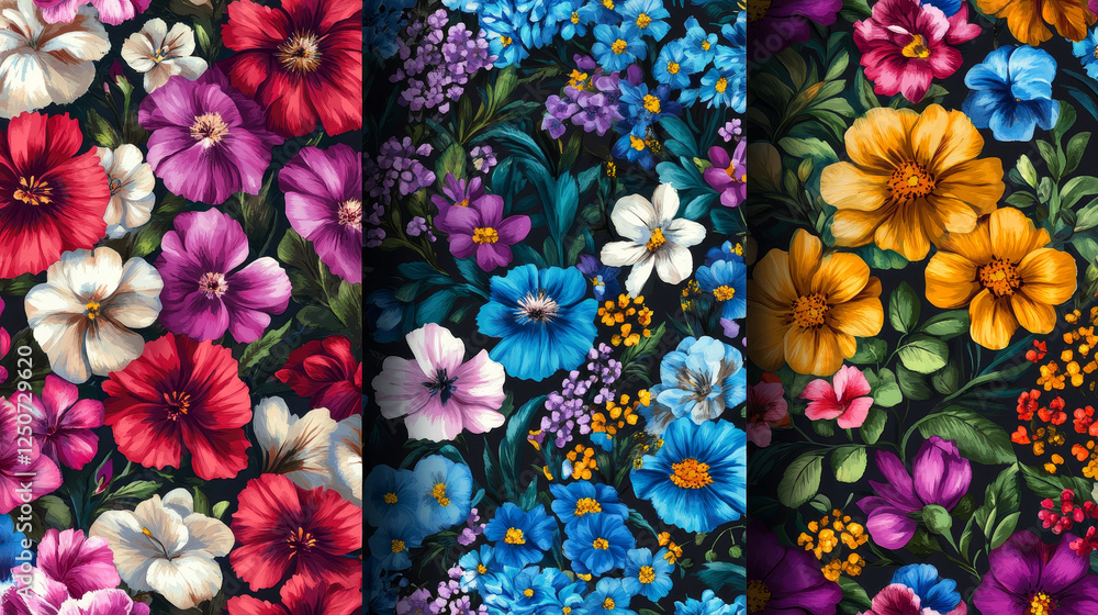 Poster floral patterns for design isolated on white. jpeg version also available in gallery