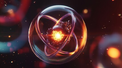 Obraz premium Futuristic Sphere with Energy Core: A High-Tech Concept Visualization