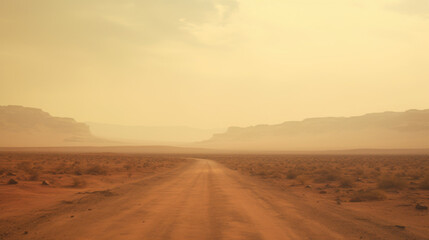 Fototapeta premium Desert Road: Wadi Rum, Jordan - Minimalist landscapes