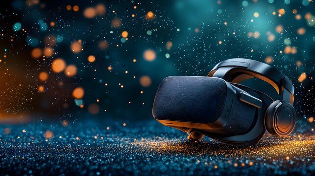 Cutting Edge Virtual Reality Headset Enhancing Immersive Digital Experiences for Gaming Entertainment and Multimedia Visualization