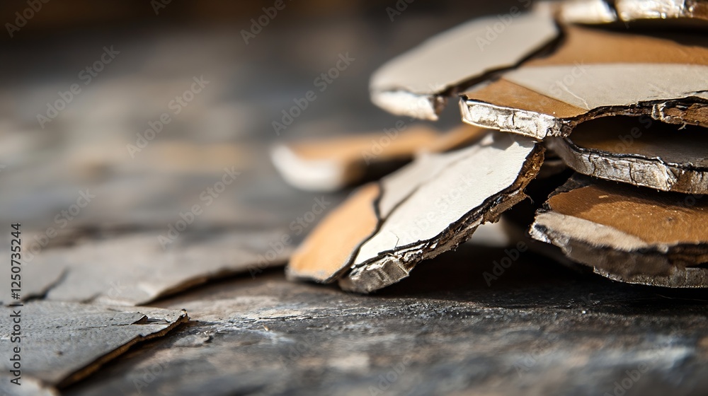 Poster abstract structure formed by layered pieces of cracked and peeling bark giving an artistic texture t