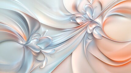 Abstract swirling pastel floral design artwork