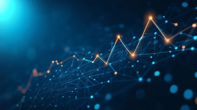 Trends and patterns in finance displayed through digital graphs and data visualization techniques