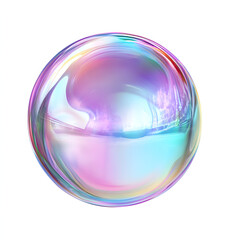 Obraz premium Abstract iridescent soap bubble on a white background