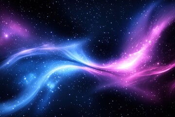 Obraz premium Colorful cosmic swirl with stars in a deep space backdrop