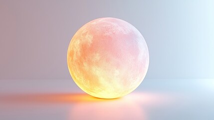 Minimalist glowing orb with soft gradients, against white background