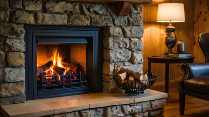 fireplace in the living room