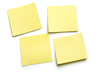 yellow sticky notes isolated on a white background