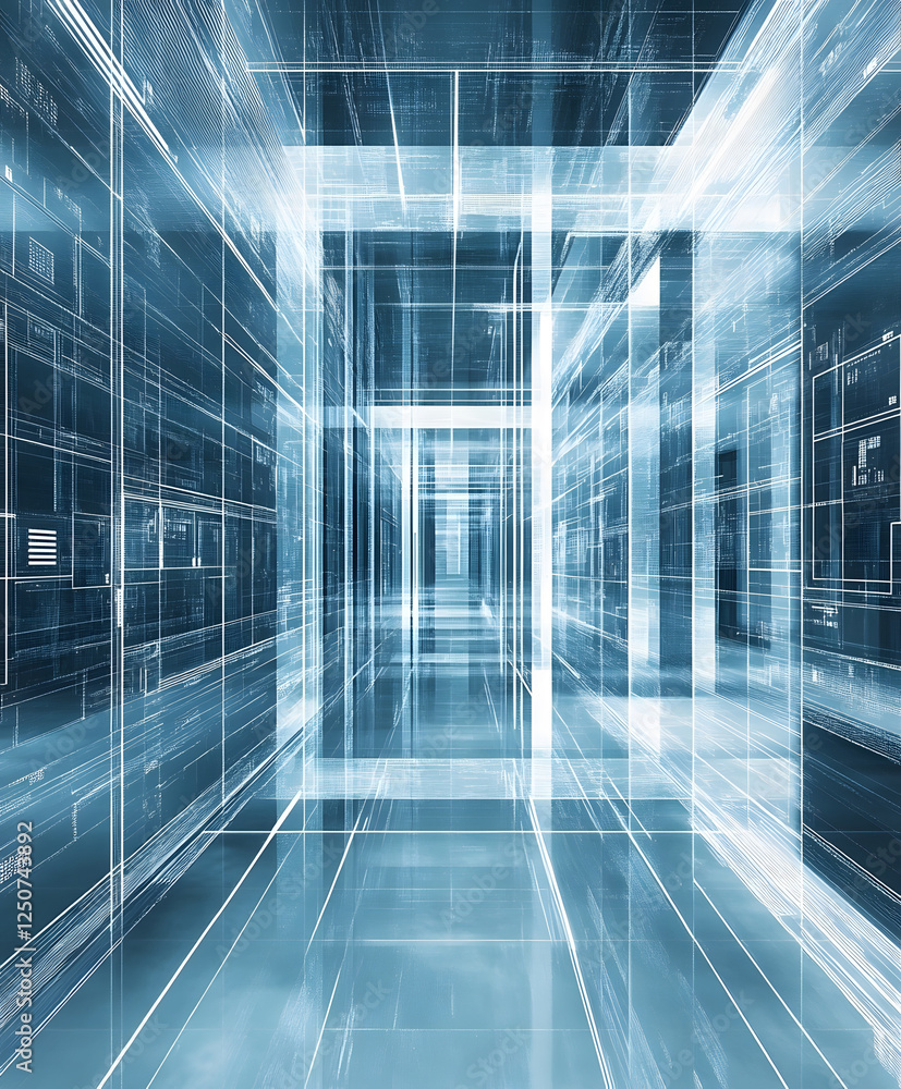 Leinwandbilder exploring cyberspace chaos a futuristic computing portal in a digital environment