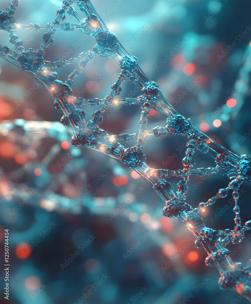 Poster Exploring molecular connections in science lab environment digital visualization abstract view