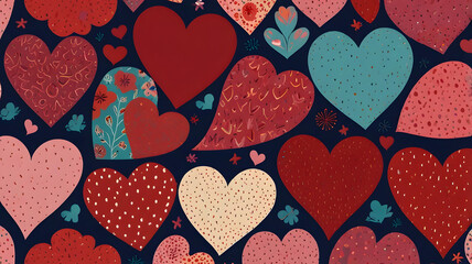 Fototapeta premium red hearts on a wooden background, valentine day´s, ai generated