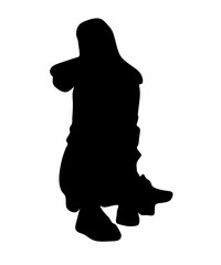 silhouette of woman sitting relaxing