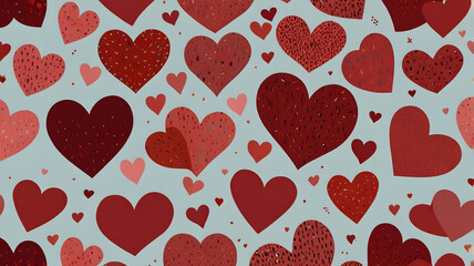 red hearts on a wooden background, valentine day&acute;s, ai generated