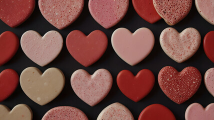 Obraz premium red hearts on a wooden background, valentine day´s, ai generated