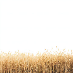 a wheat field, isolated on a white background