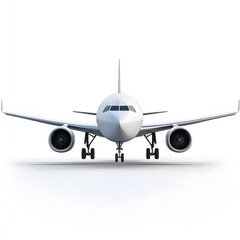 Naklejka premium white airplane flying, isolated on a white background
