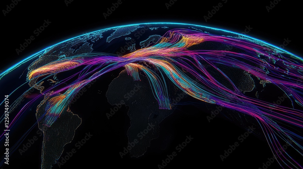 Aufkleber colorful flowing lines representing global weather patterns and trends