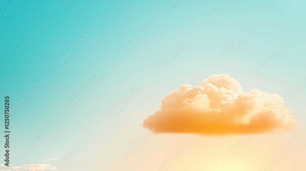 Wall mural spray cloud subtle, beautiful cloud with soft light against blue sky at sunset creating a serene atm