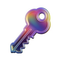 Stylized Key with Vibrant Rainbow Gradient Effect.