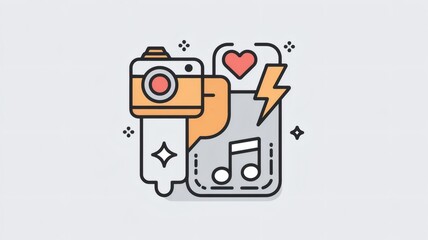 social media icon set illustration ai generated design