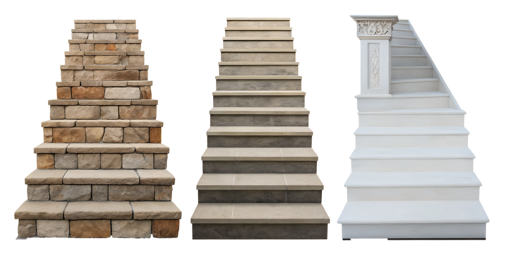 Stone Steps with Large Stones, Beautiful Natural Staircase, Rustic Outdoor Steps, PNG Transparent