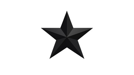 Elegant Black Star Design Element for Branding on transparent background.