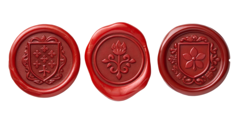 Red Wax Seal on White, Luxury Wax Seal, Personalized Sealing for Invitations, PNG Transparent