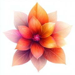 Vibrant flower icon in glowing shades, against white background