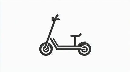 Fototapeta premium Minimalistic electric scooter line icon symbolizing hybrid technology and sustainability, isolated on white.