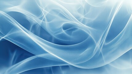 Obraz premium Abstract Blue Swirling Fabric Wave Design