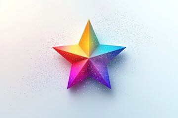 Vibrant star with colorful gradients, against white background