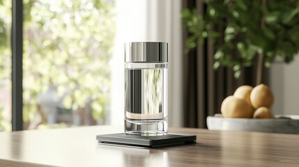 Glass of Water on Modern Coaster.