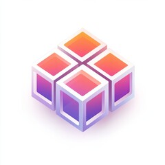 Obraz premium 4 cubes logo design on white