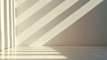 Obraz premium Sunlight Streaming Through Window onto White Wall and Floor