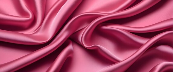 Obraz premium a smooth, matte pink silk texture background with swirl shapes. minimalist silk texture design, pink velvet background