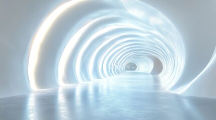 Obraz premium 3D Light White Digital Background with Elegant Flow, Generative AI