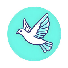 Fototapeta premium Linear icon with Bird flying with spread wings