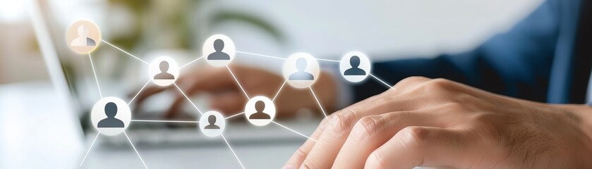 A clean flowchart connecting referral icons to a central business hub represents the organized network established by agents.