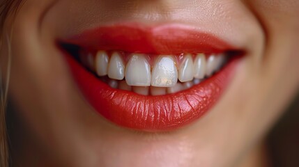 Fototapeta premium person's teeth with a slight smile 