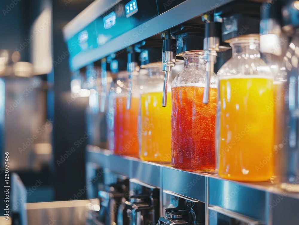 Poster drink machines automate beverage preparation in hightraffic areas.