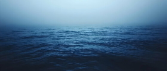 Obraz premium Misty ocean; calm waves, fog, water