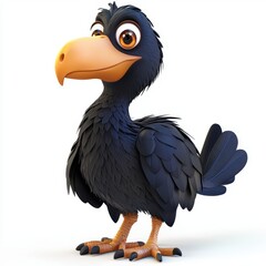 Obraz premium 3D icon cartoon of a dodo bird isolated on white