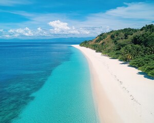 Obraz premium Tropical Island Beach Paradise White Sand Azure Ocean