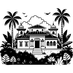 Obraz premium palm trees silhouette