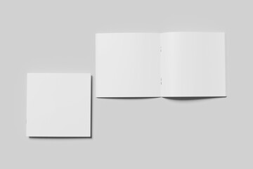 Blank square magazine for mockup - 3D ilustration
