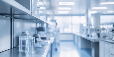 Fototapeta premium Abstract blurred science lab interior room