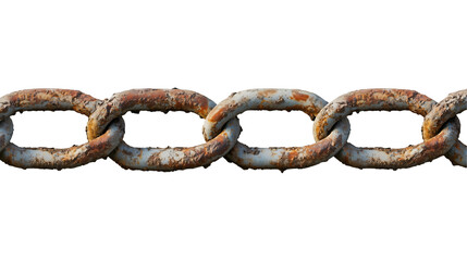 Obraz premium Rusty metal chain with corroded links, showing signs of aging and weathering