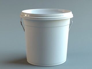 White Plastic Bucket with Handles