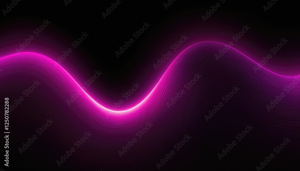 Poster abstract pink wavy lines pattern isolated on black background with technology science music theme 4
