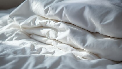 Soft White Bedding in Morning Light Fresh Clean Bedroom Scene